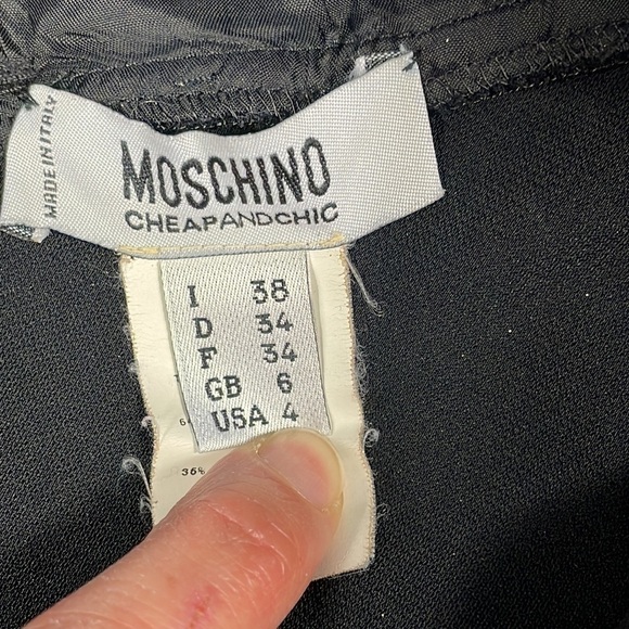 Moschino Cheap And Chic Black Sleeveless Button Back Mini Dress Sz 4 - Picture 9 of 10